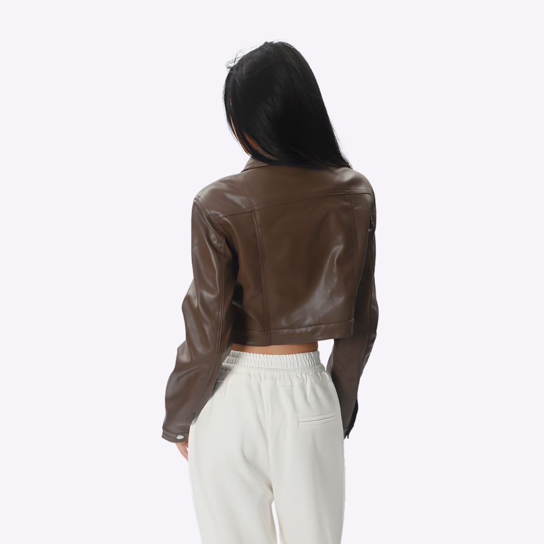 Raya Crop Leather Jacket