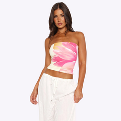 Image of Floral Strapless Tube Top