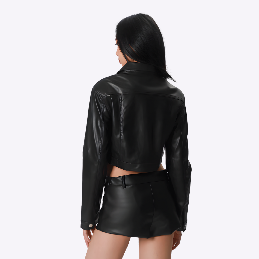 Raya Crop Leather Jacket
