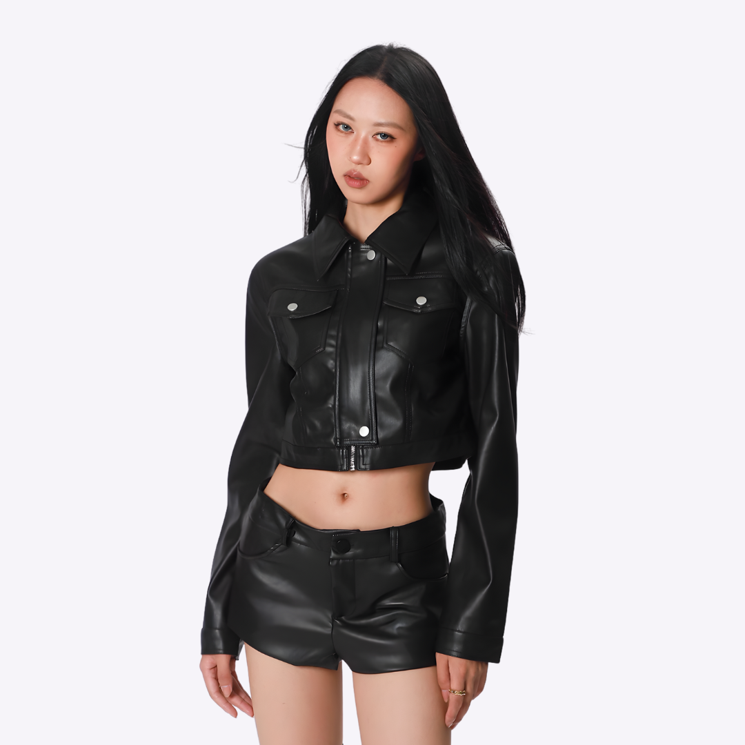 Raya Crop Leather Jacket
