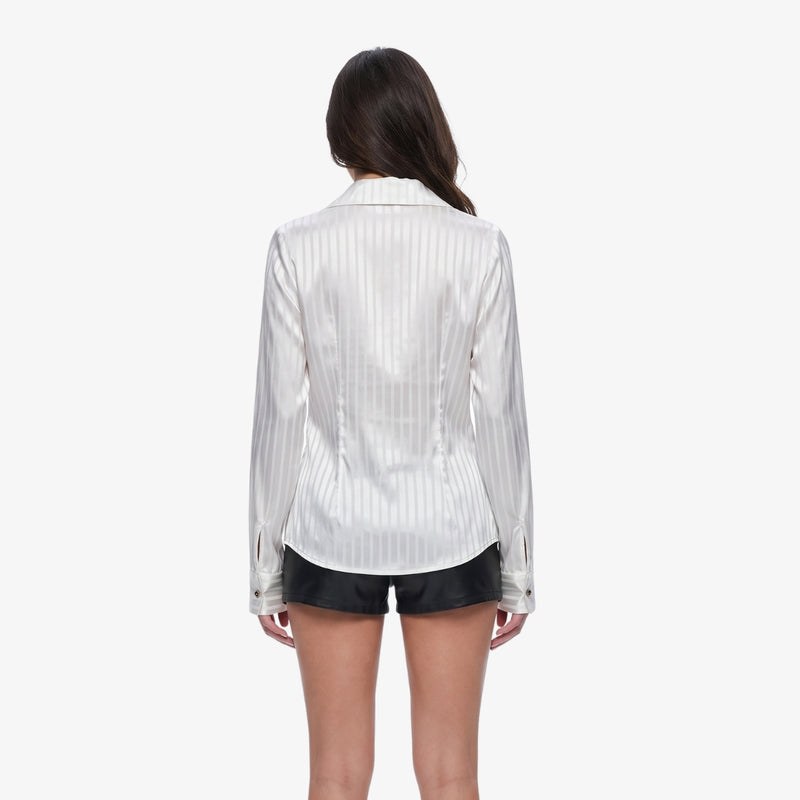 Dahlia Satin Striped Shirt