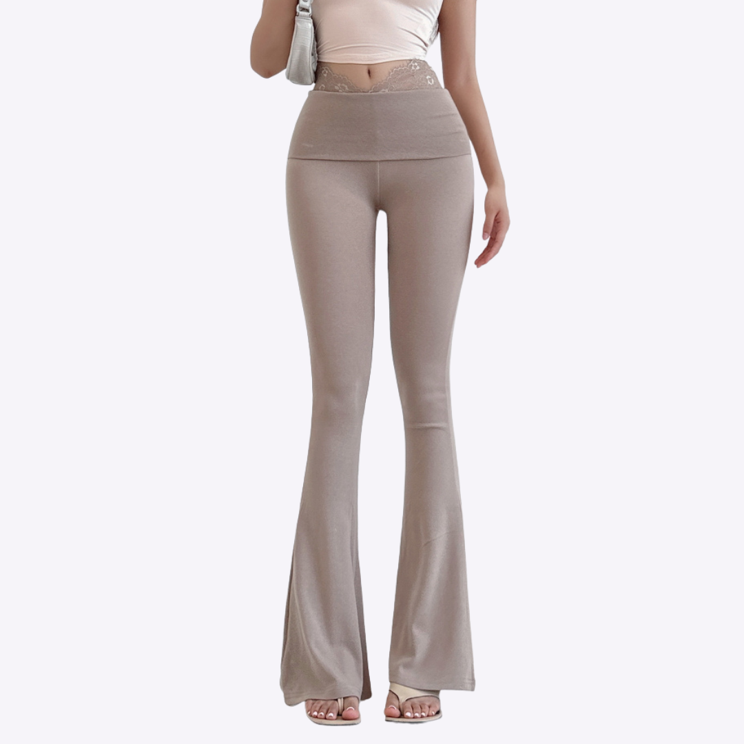 Image of Lace Rimmed Flare Pants