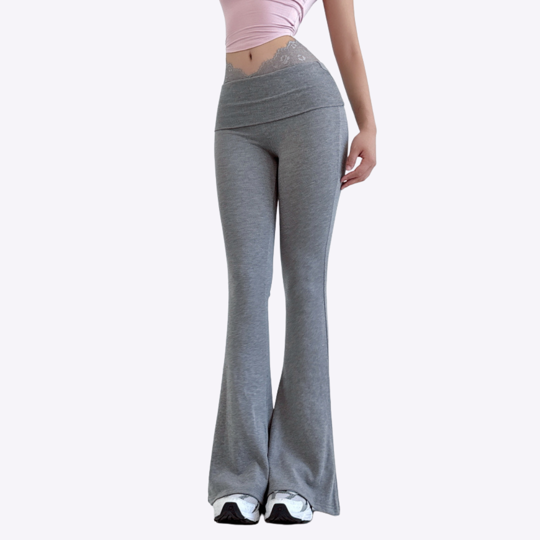 Lace Rimmed Flare Pants
