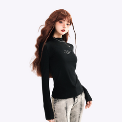 Image of Mock Neck Longsleeve Top