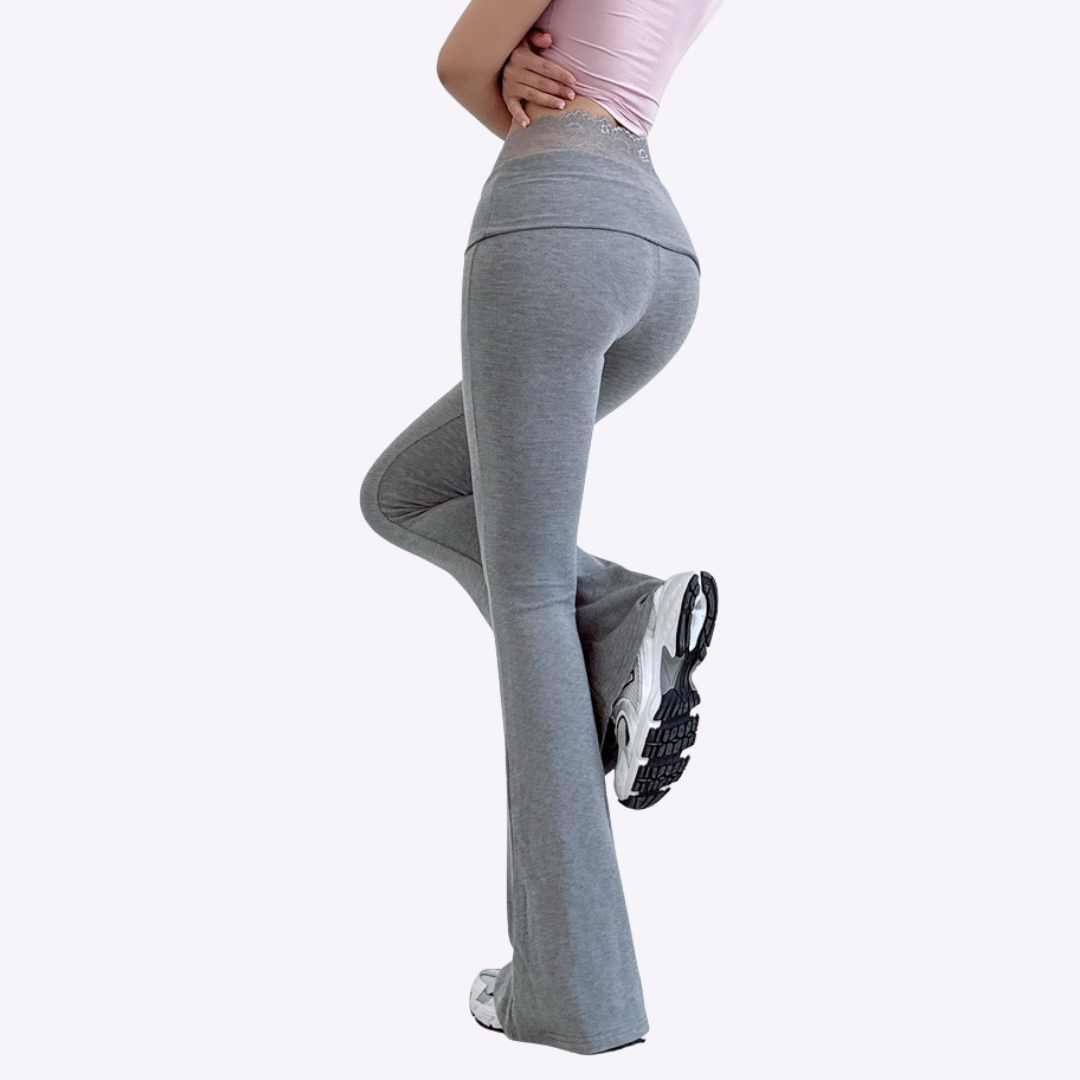 Image of Lace Rimmed Flare Pants
