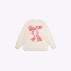 Image of Fuzzy Bow Knit Sweater