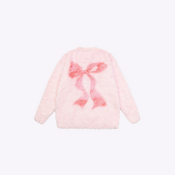 Image of Fuzzy Bow Knit Sweater