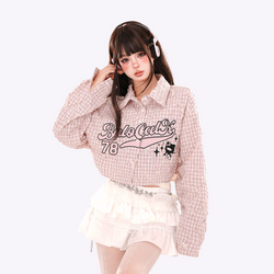 Image of Retro Plaid Crop Shirt