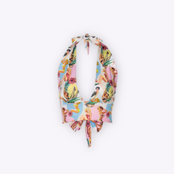 Image of Retro Print Halter Crop Top