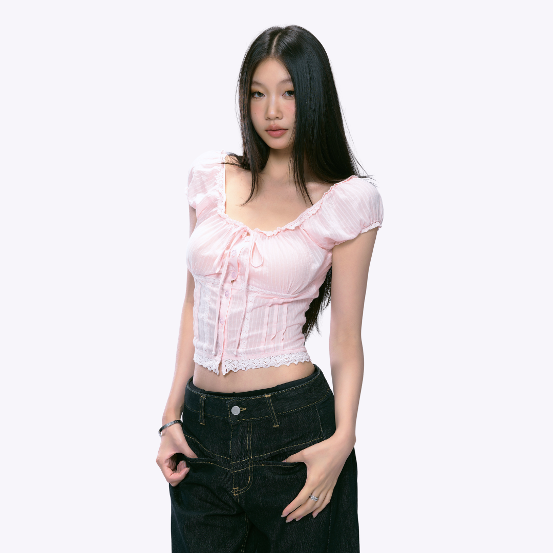Image of Cherry Blossom Bow Top