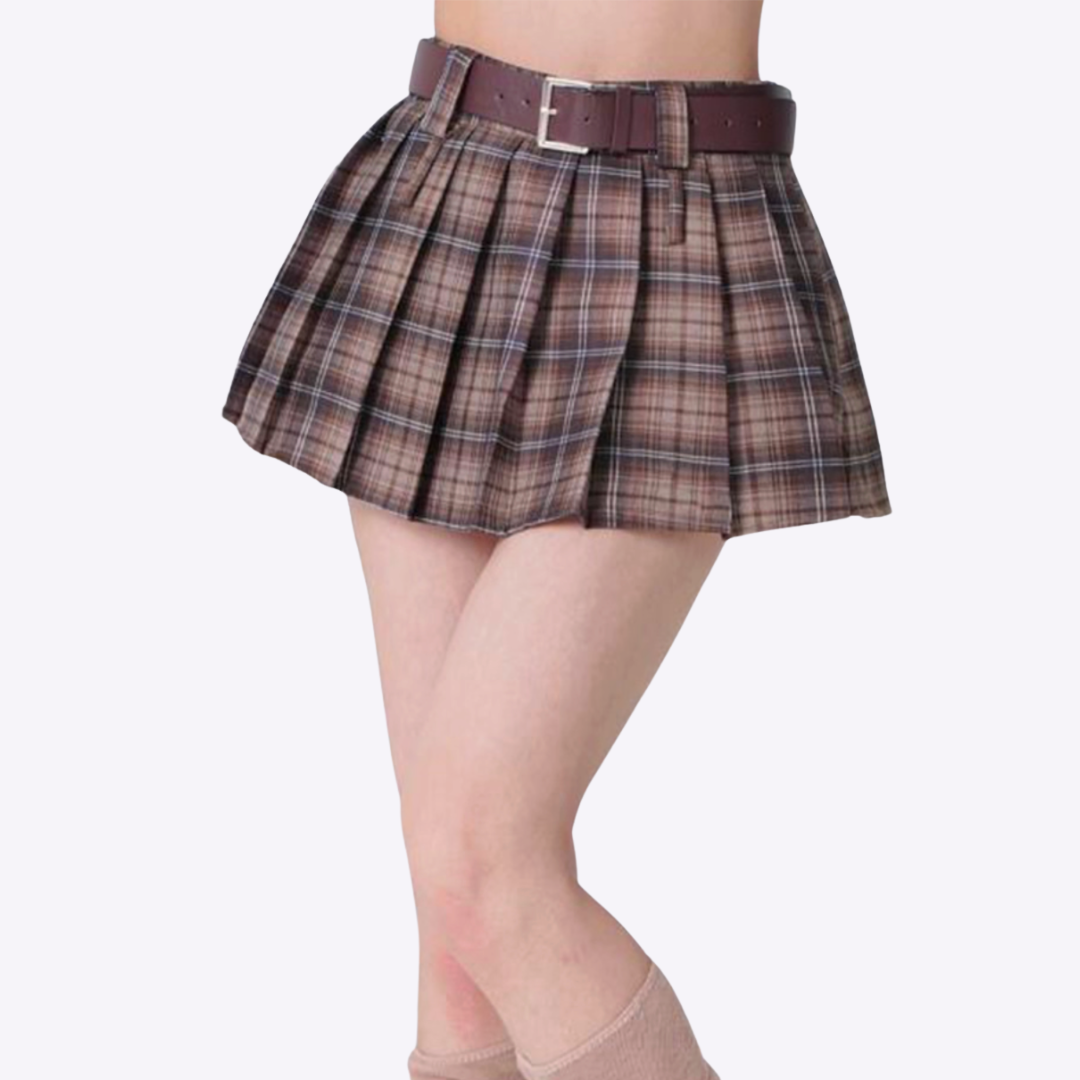 Pleated Skirt with Belt