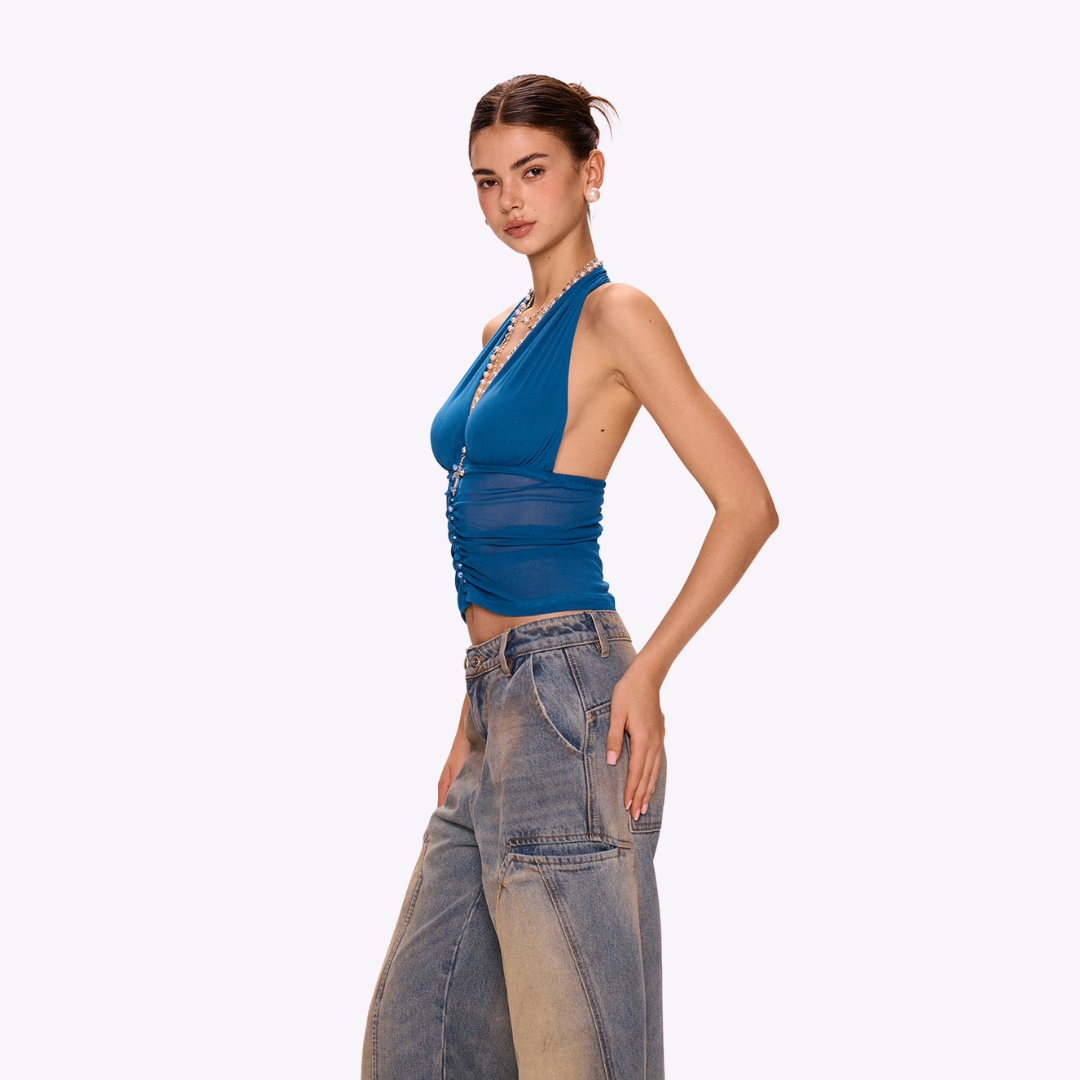 Image of Azure Halter Top