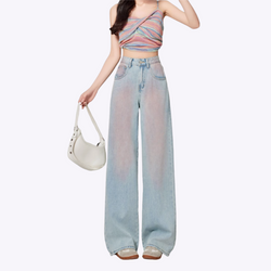 Image of Gradient Blush Straight Leg Jeans