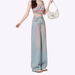 Image of Gradient Blush Straight Leg Jeans