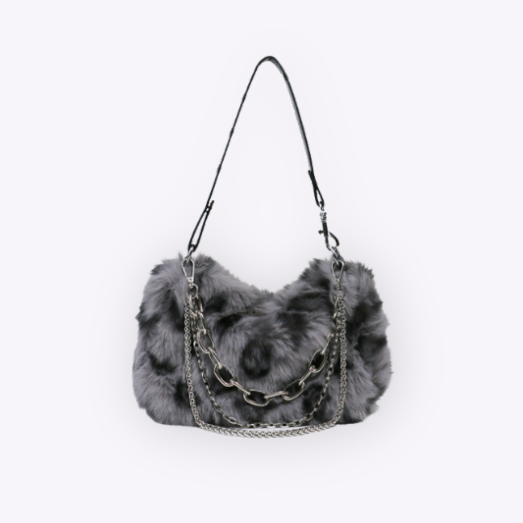 Faux Fur Leopard Handbag
