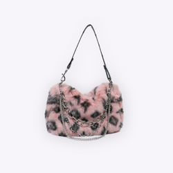 Image of Faux Fur Leopard Handbag