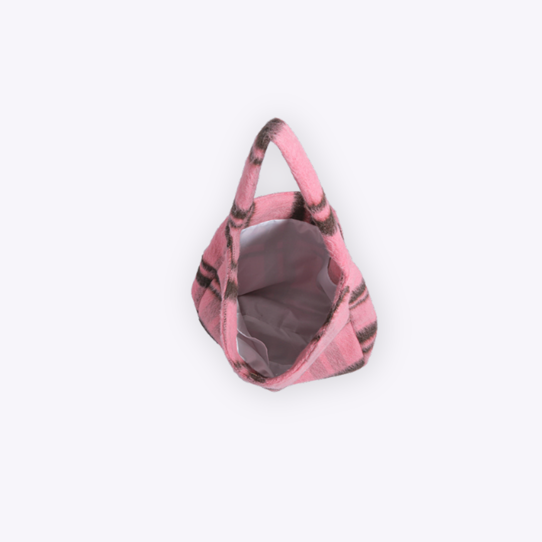 Pink Chequered Shoulder Bag