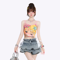 Image of Anime Sleeveless Cropped Tee