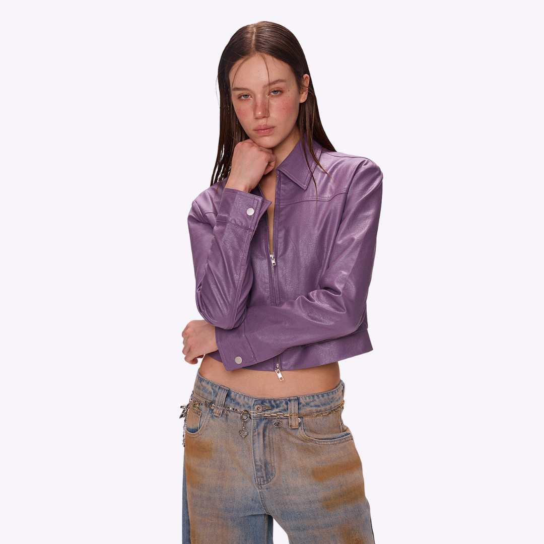 Image of Lilac Rush Leather Jacket