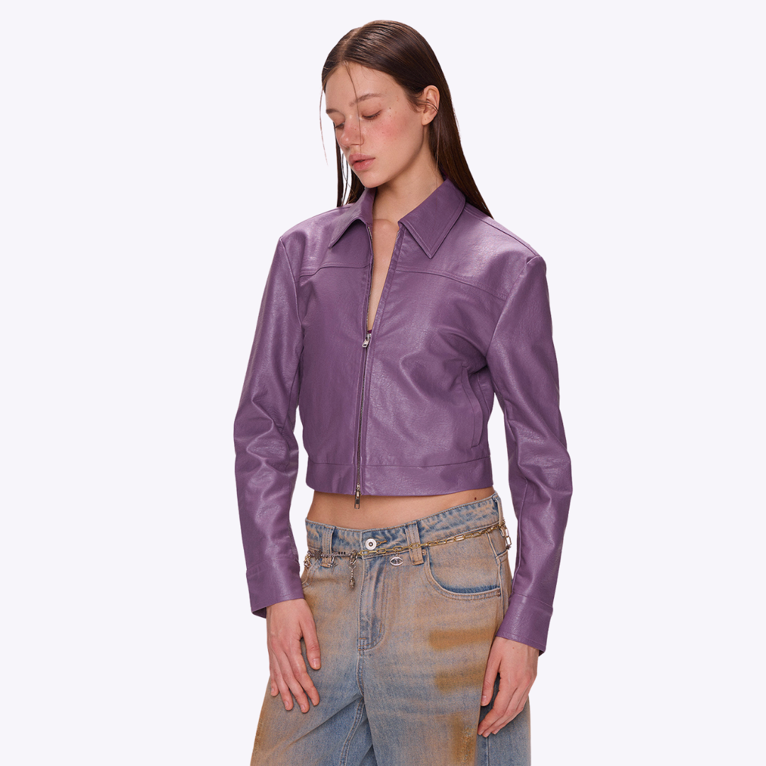 Image of Lilac Rush Leather Jacket
