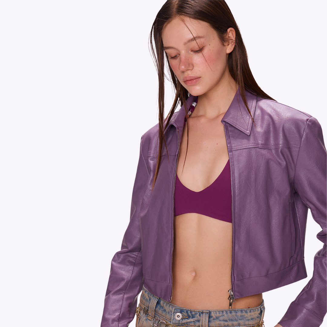 Image of Lilac Rush Leather Jacket