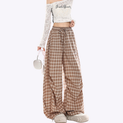 Image of Plaid Wide Leg Pants