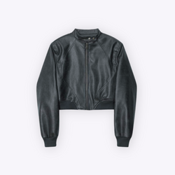 Image of Leather Cropped Jacket