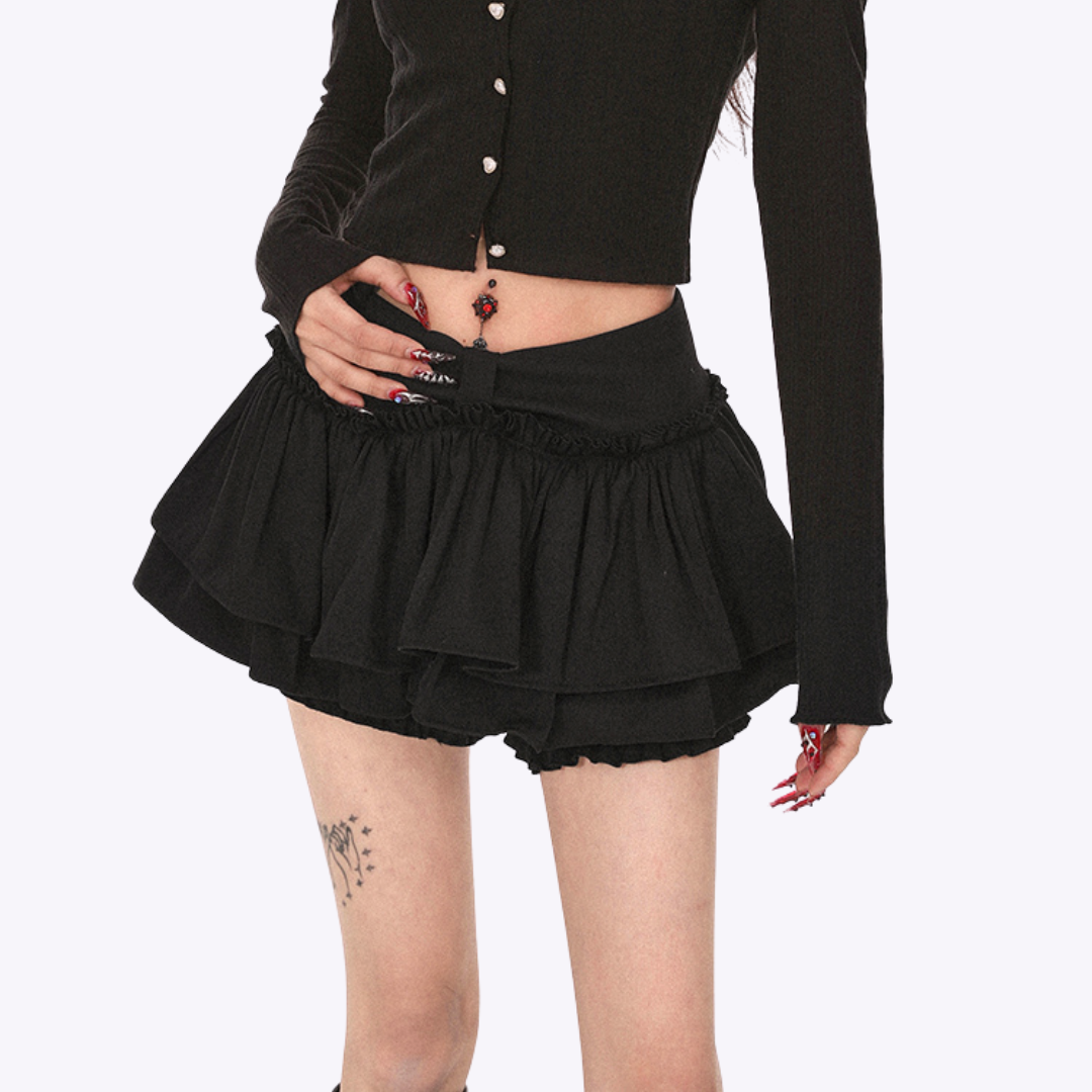 Ruffled Flounce Skirt with Lining Shorts