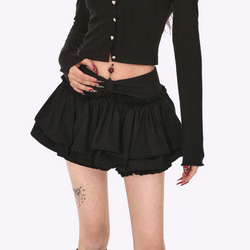 Image of Ruffled Flounce Skirt with Lining Shorts