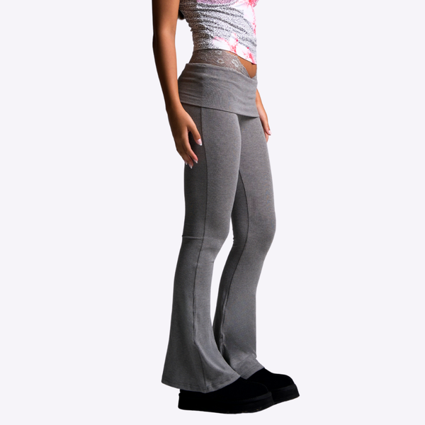 Lace Rimmed Flare Pants