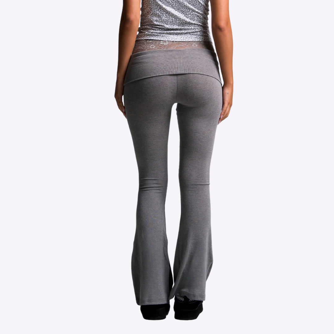 Image of Lace Rimmed Flare Pants