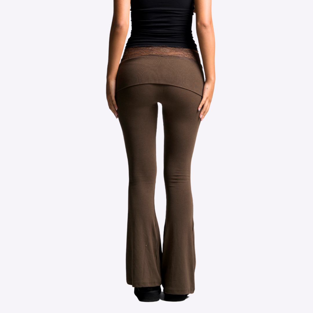 Image of Lace Rimmed Flare Pants