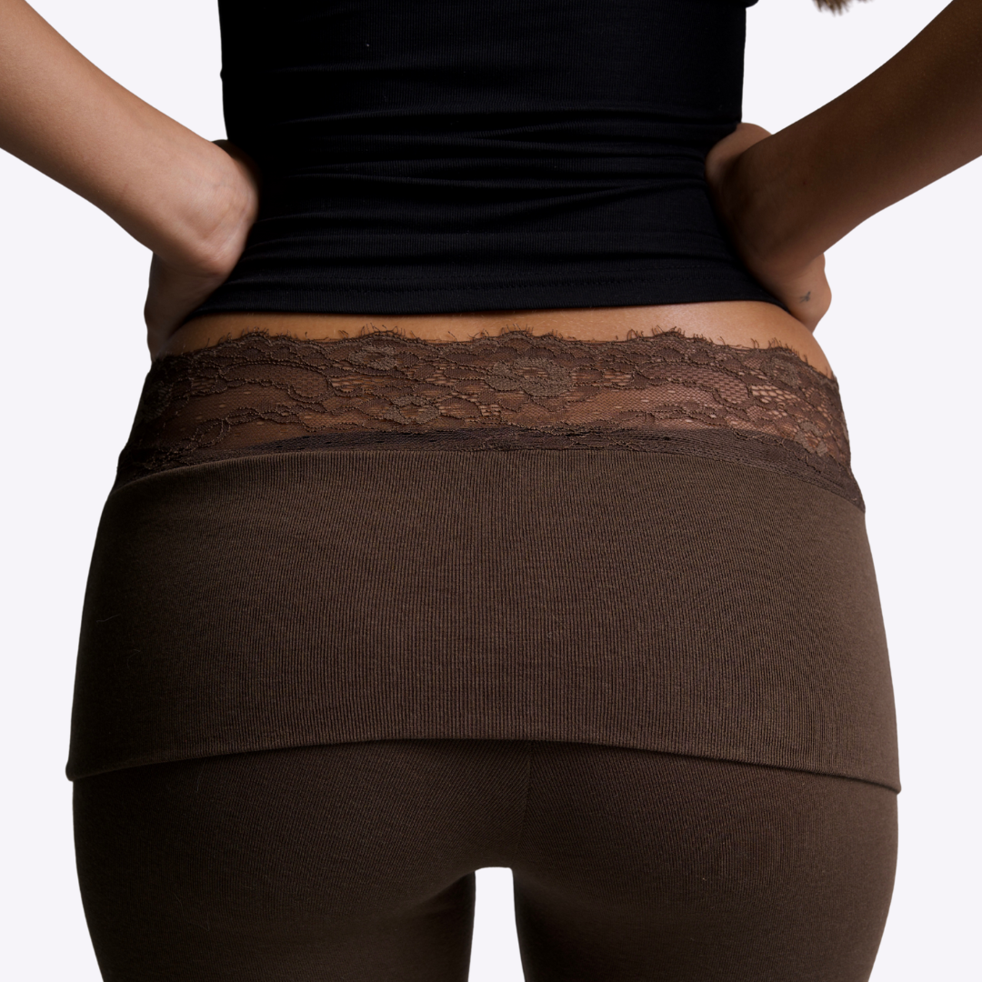 Lace Rimmed Flare Pants