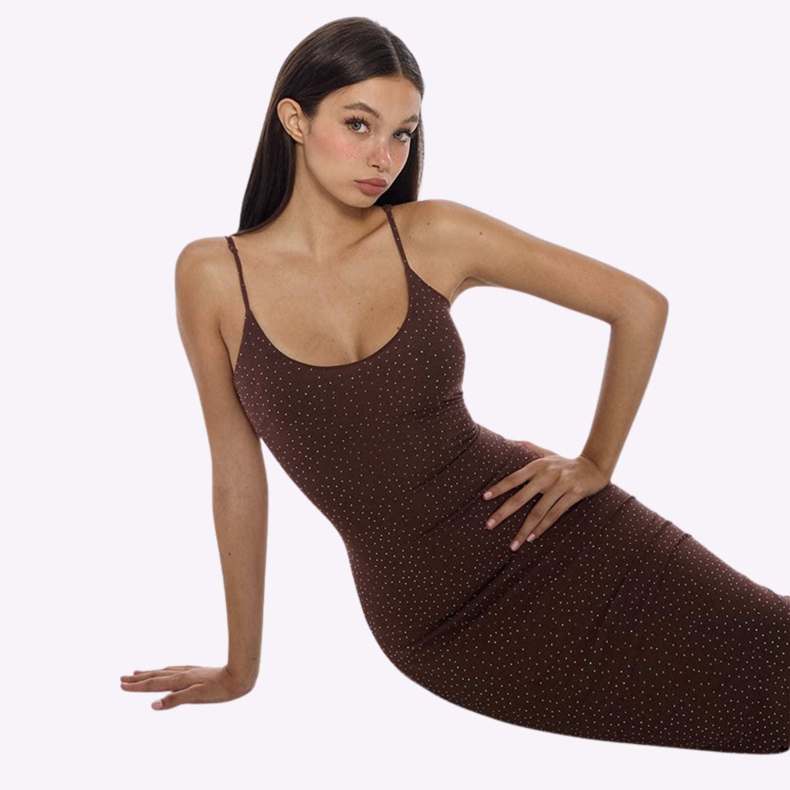 Kezia Rhinestone Fishtail Dress