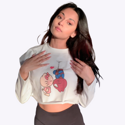 Image of Hello Kitty x Spiderman Long Sleeve Crop Top