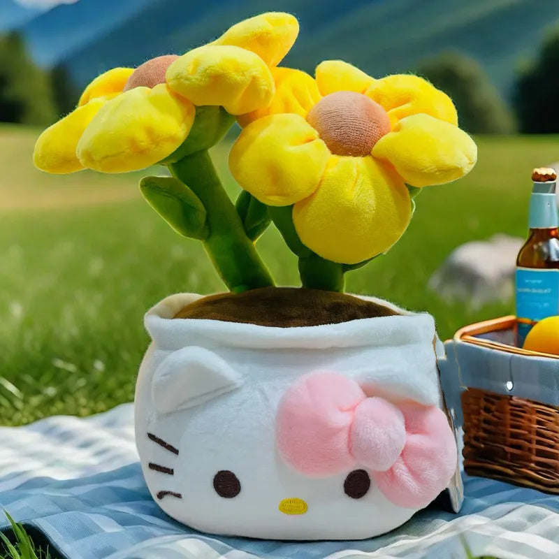 Hello Kitty Yellow Plush Flower Pot