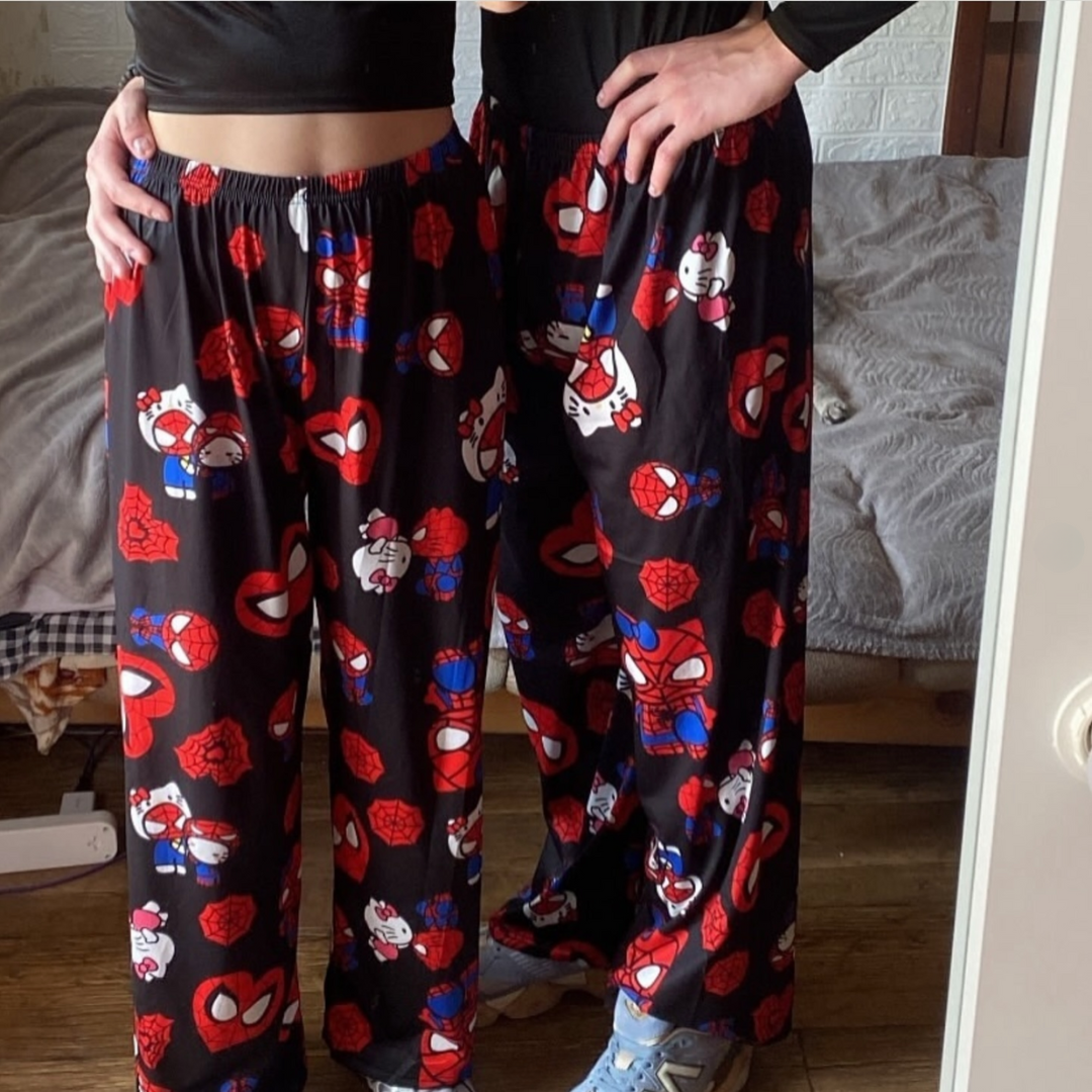 Hello Kitty x Spider Man Black Pyjama Pants