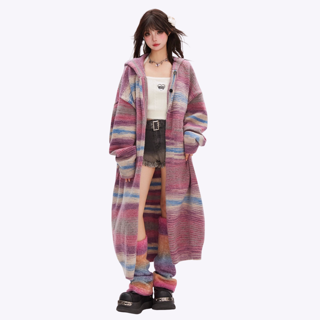 Oversized Pastel Purple Cardigan