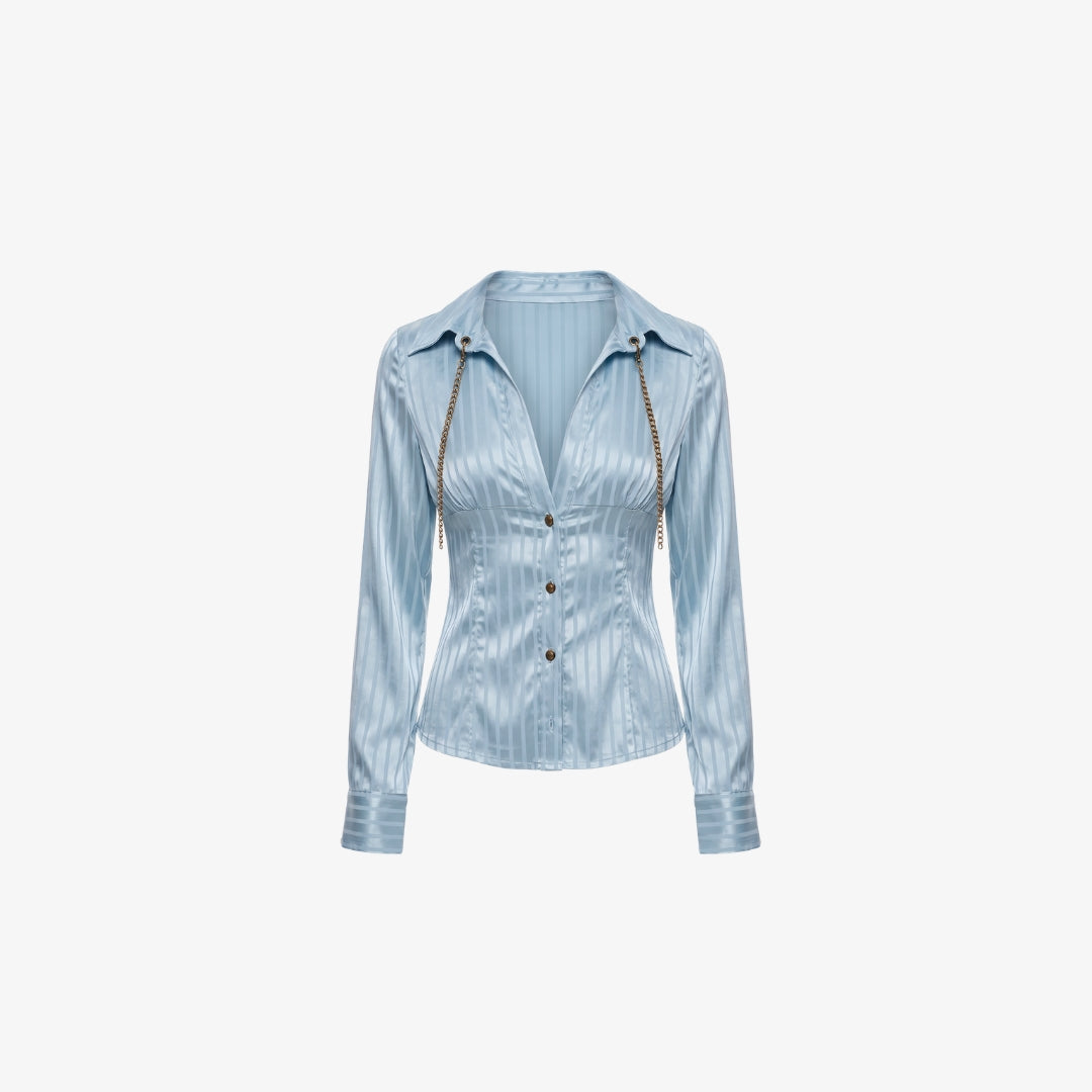 Dahlia Satin Striped Shirt