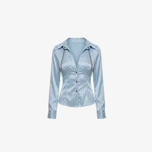 Dahlia Satin Striped Shirt