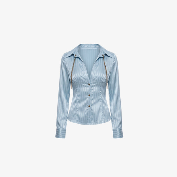 Dahlia Satin Striped Shirt