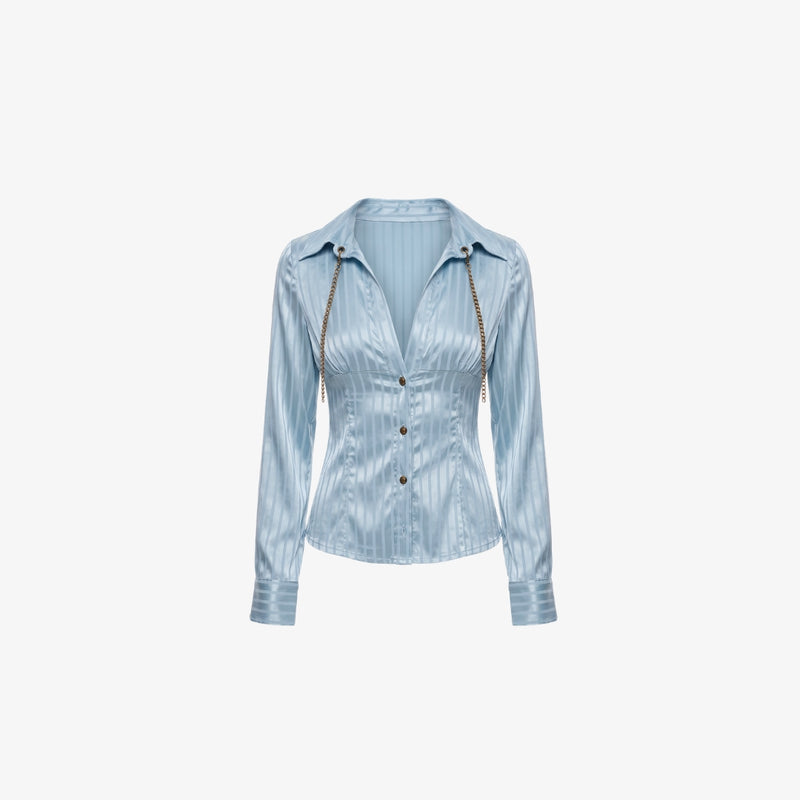 Dahlia Satin Striped Shirt