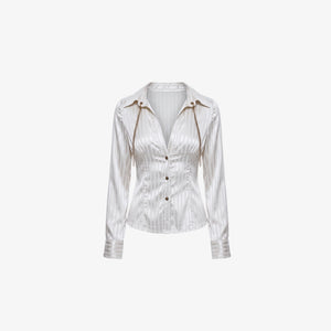 Dahlia Satin Striped Shirt