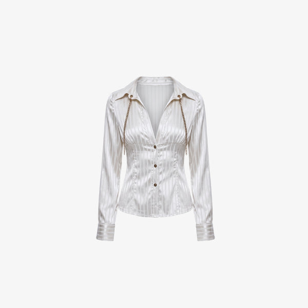 Dahlia Satin Striped Shirt