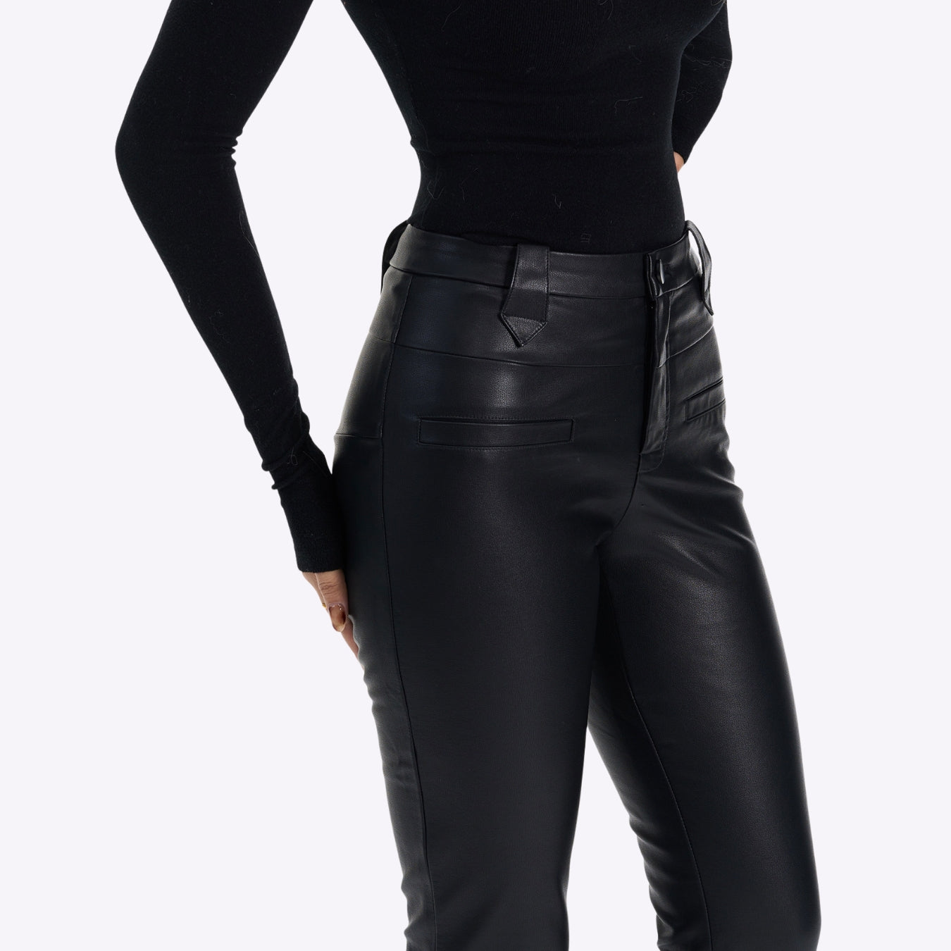 Image of Novia Leather Flare Pants