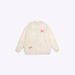 Image of Fuzzy Bow Knit Sweater