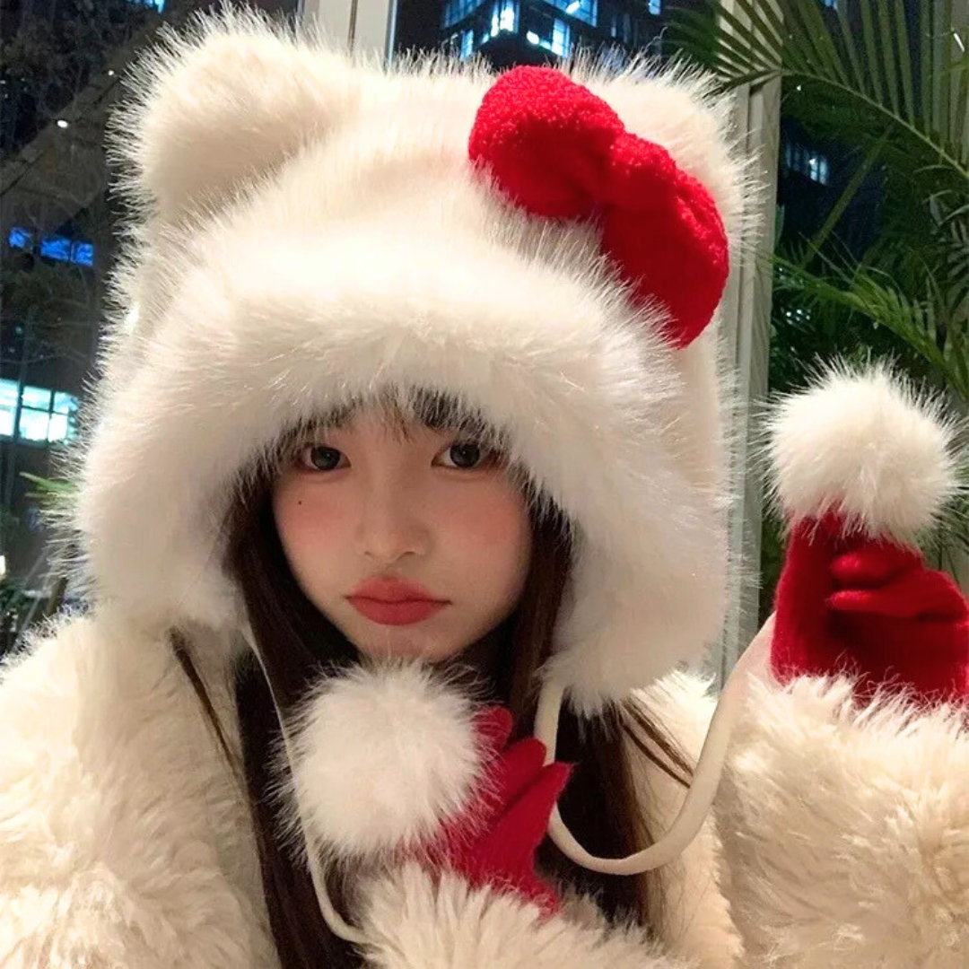 Fluffy Hello Kitty Winter Hat