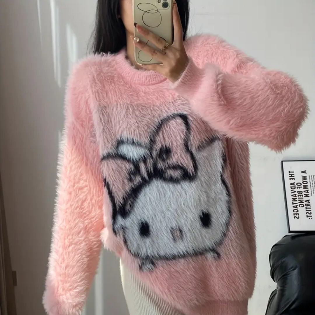 Oversized Hello Kitty Pullover Sweater