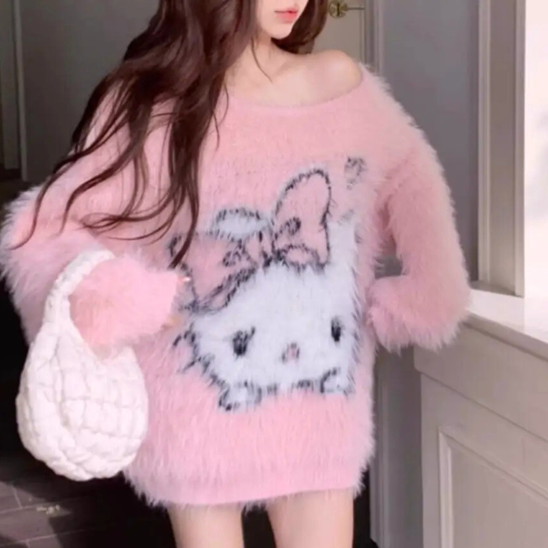 Oversized Hello Kitty Pullover Sweater