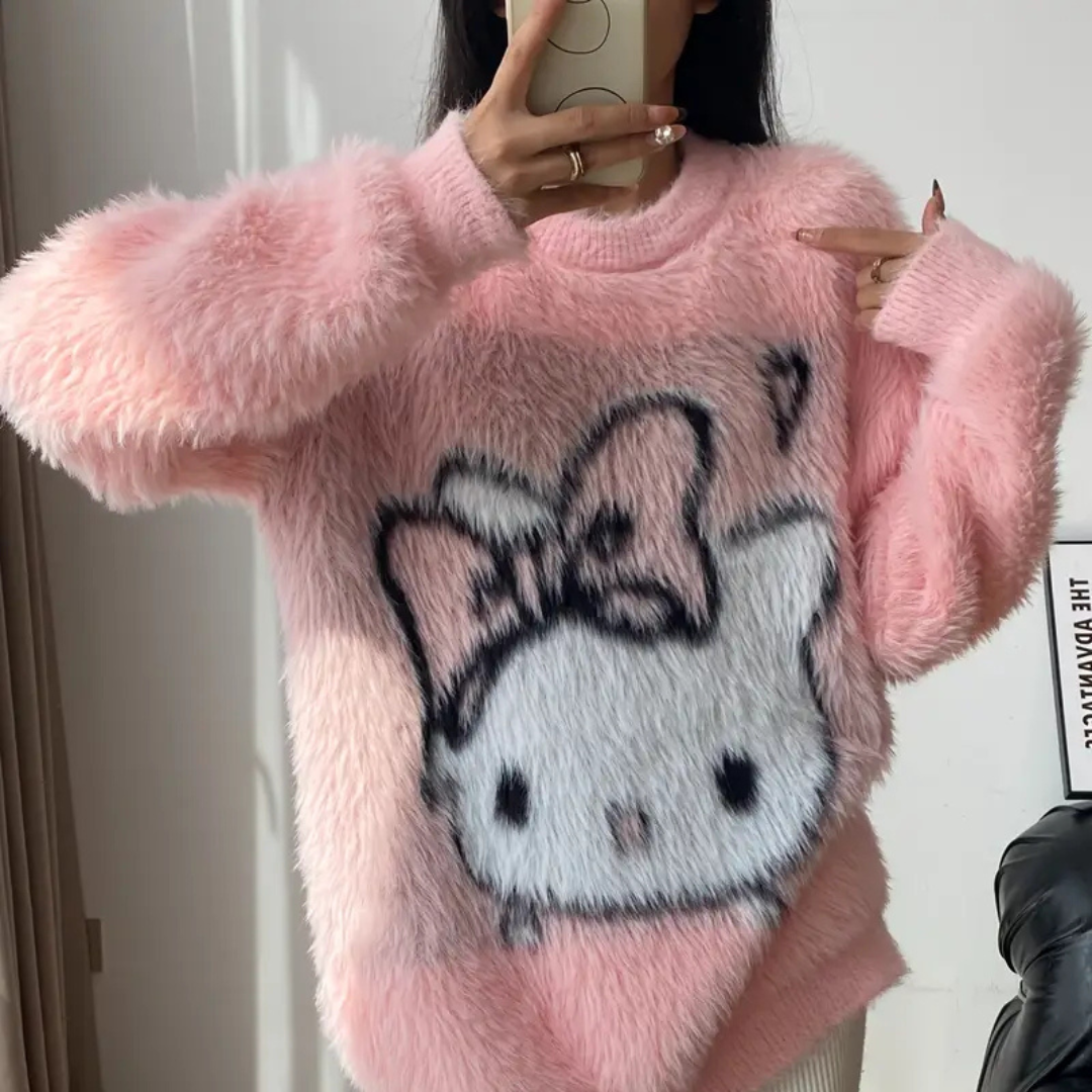 Oversized Hello Kitty Pullover Sweater